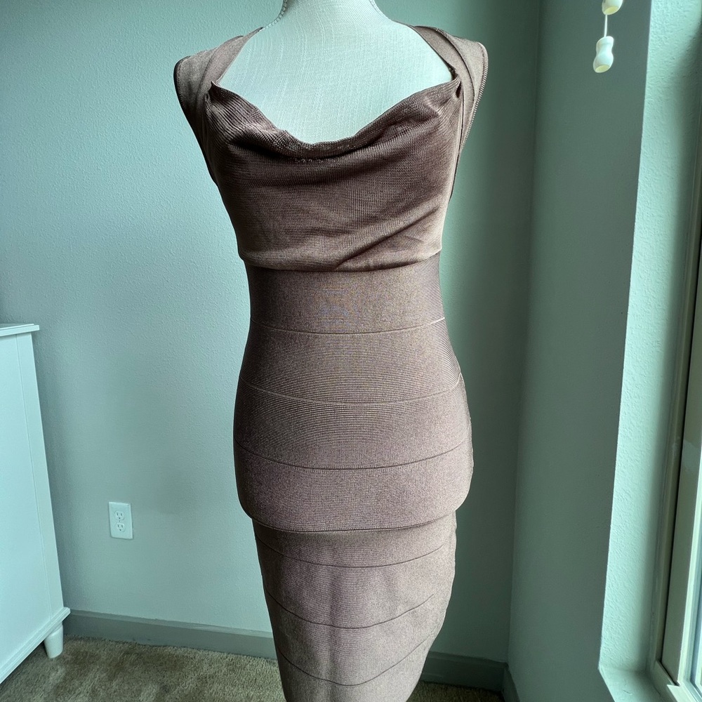 Brown bodycon dress
